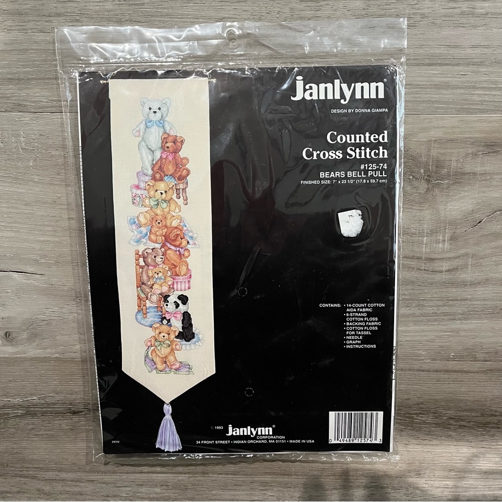 NWT Janlynn Bears Bell Pull Counted Cross Stitch Kit #125-74
